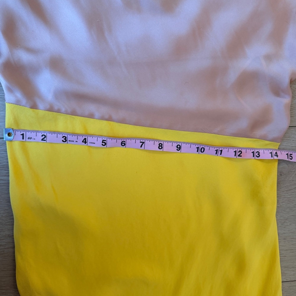 Zara whimsical rose & yellow color block draped cowl neck Slip midi Dress XS - Picture 13 of 13